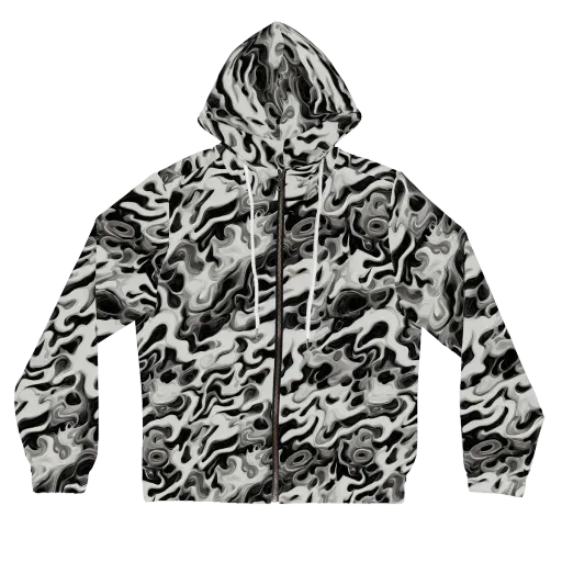 Silver Smoke on a Women's Full-Zip Hoodie