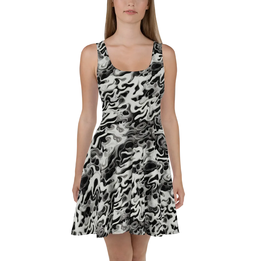 Silver Smoke on Skater Dress — Front