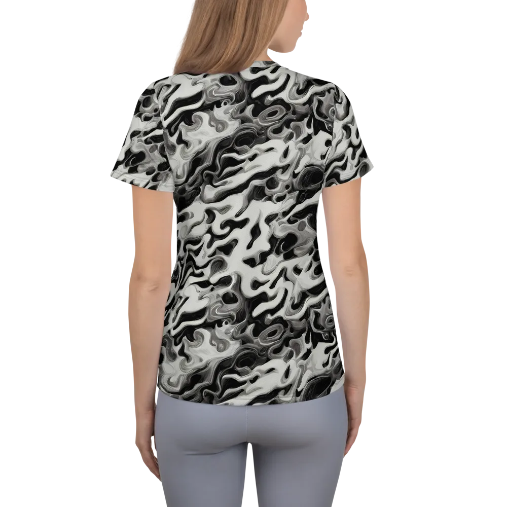 Silver Smoke on Women's Athletic T-Shirt — Back