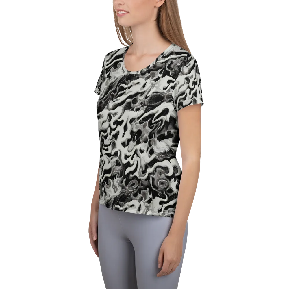 Silver Smoke on Women's Athletic T-Shirt — Left