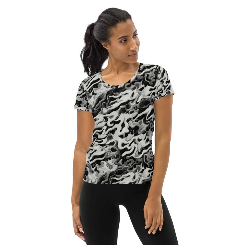 Silver Smoke on Women's Athletic T-Shirt — Front