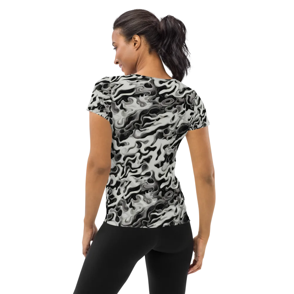 Silver Smoke on Women's Athletic T-Shirt — Back