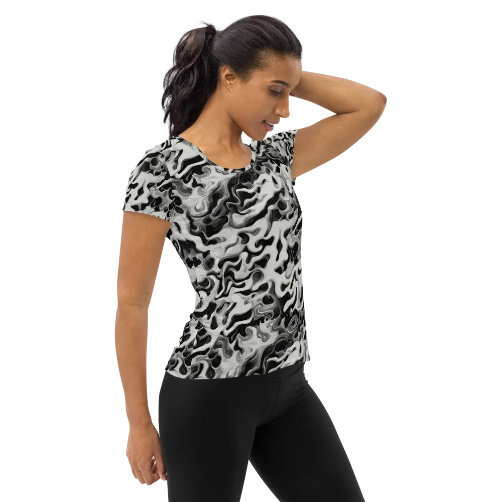 Silver Smoke on Women's Athletic T-Shirt — Right