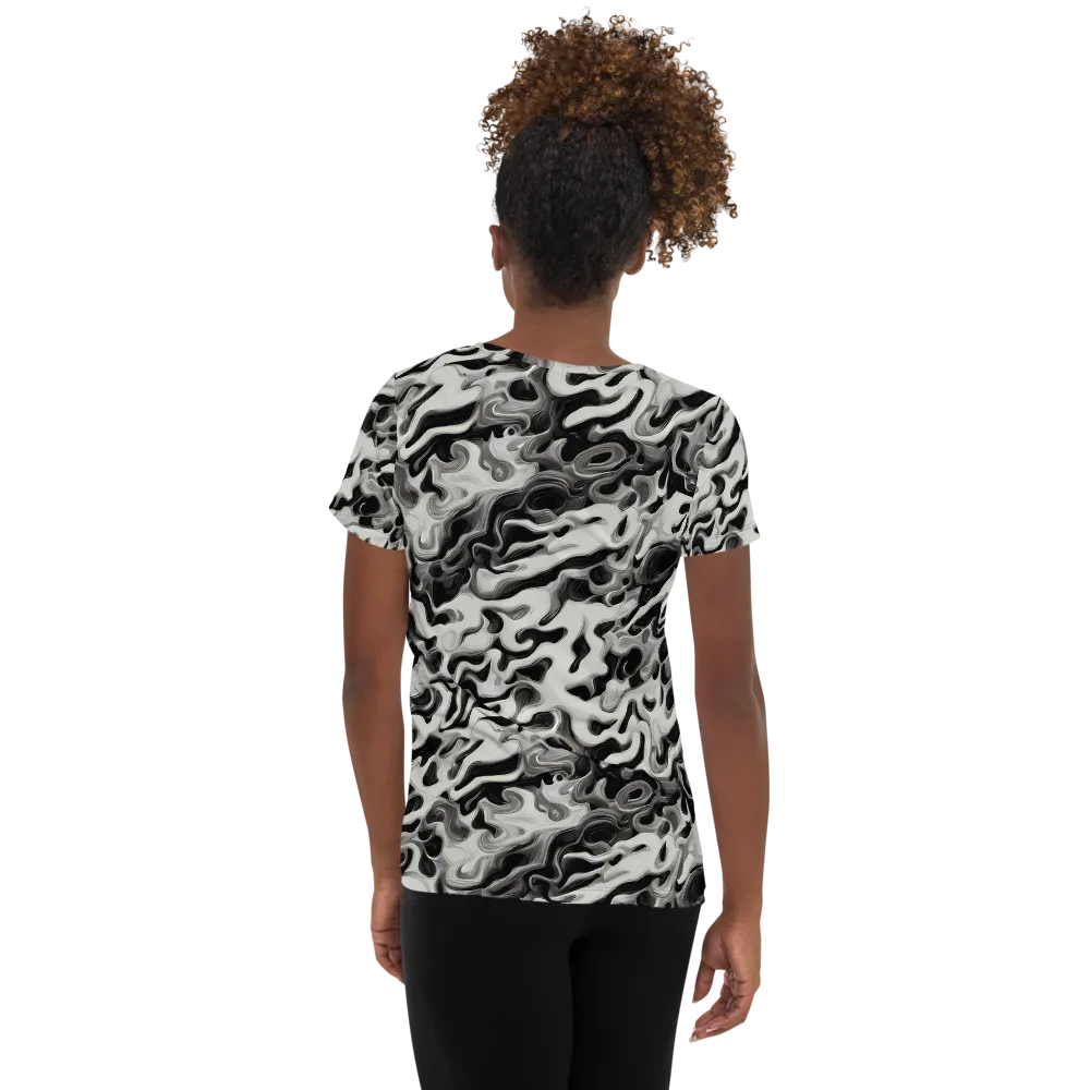 Silver Smoke on Women's Athletic T-Shirt — Back