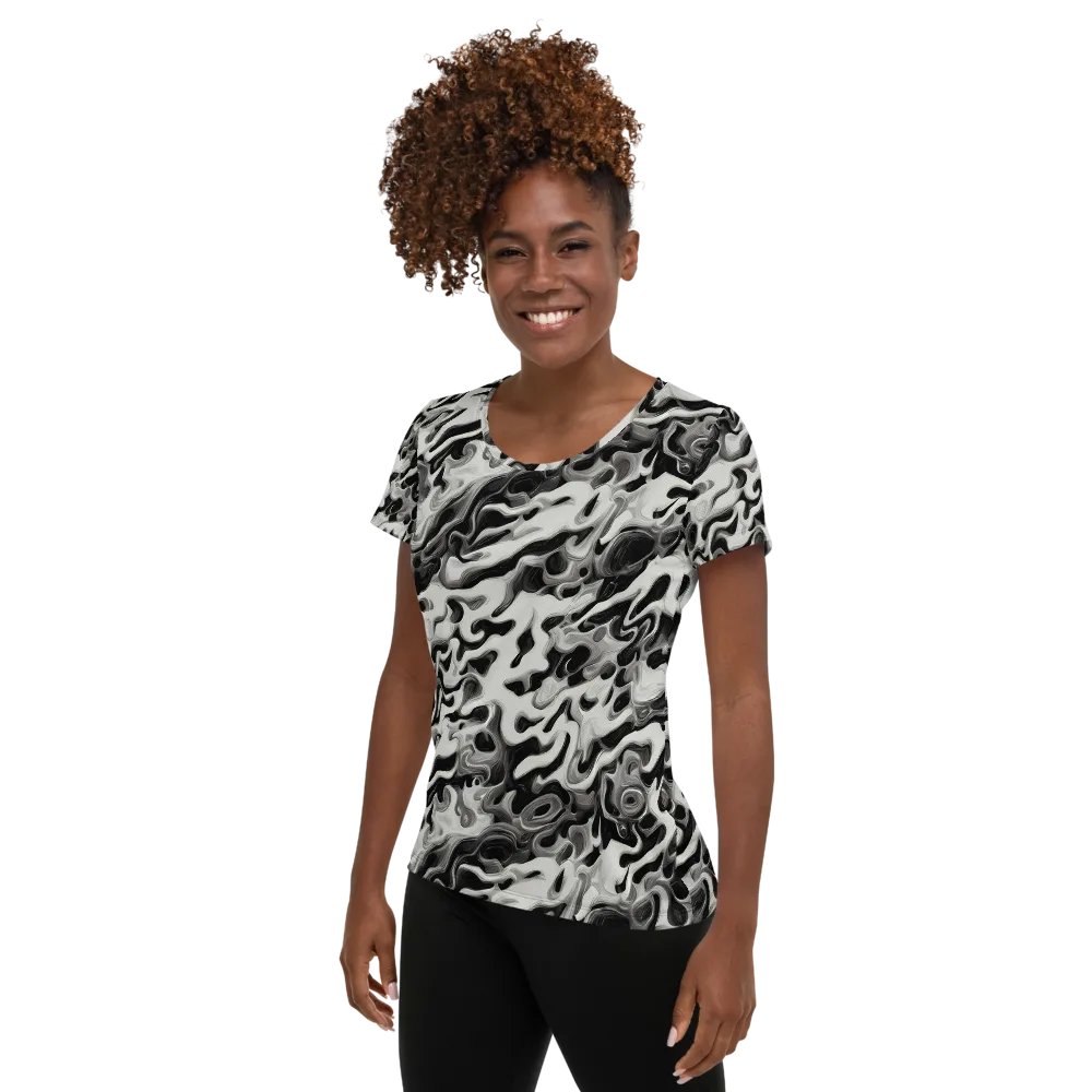 Silver Smoke on Women's Athletic T-Shirt — Left