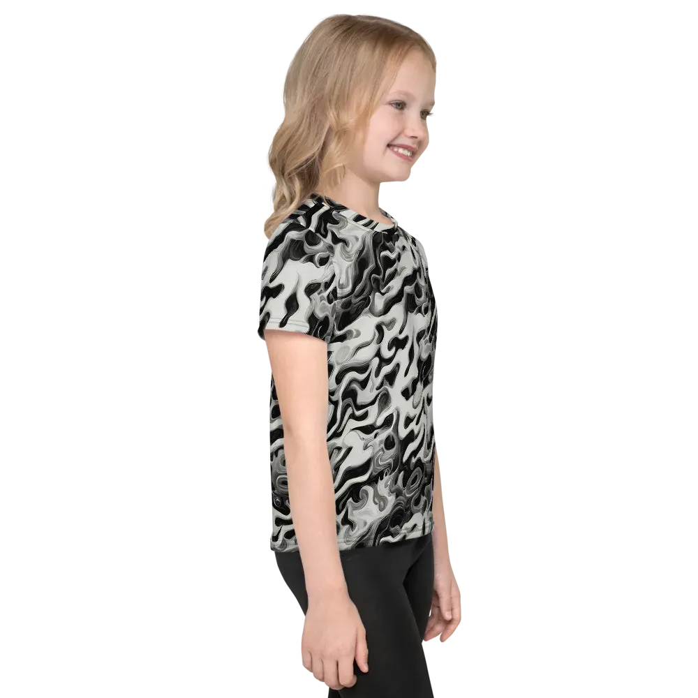 Silver Smoke on Kids Crew Neck T-Shirt — Right