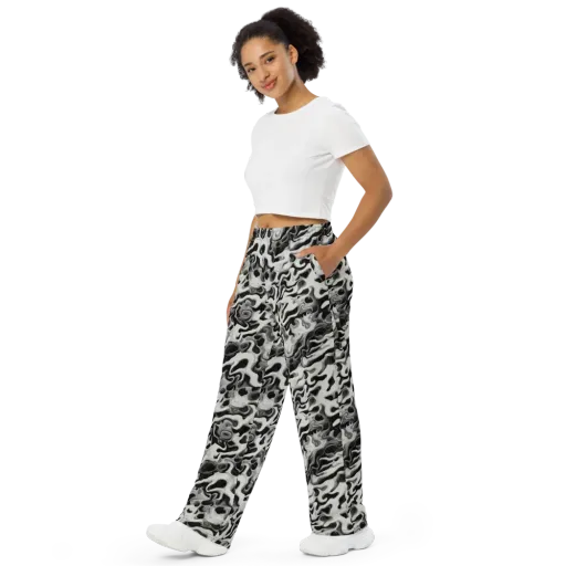 Silver Smoke on a Wide-Leg Pants