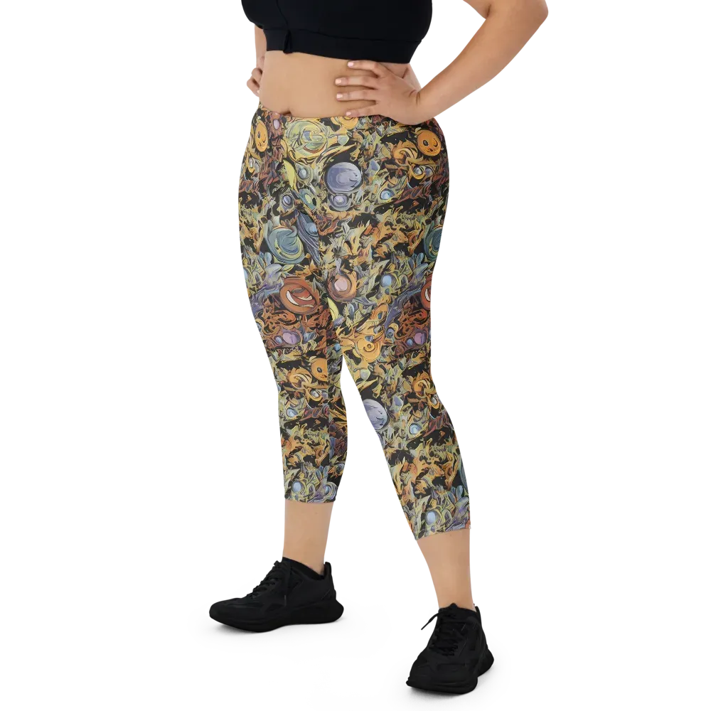Mineral Maelstrom on Capri Leggings — Front
