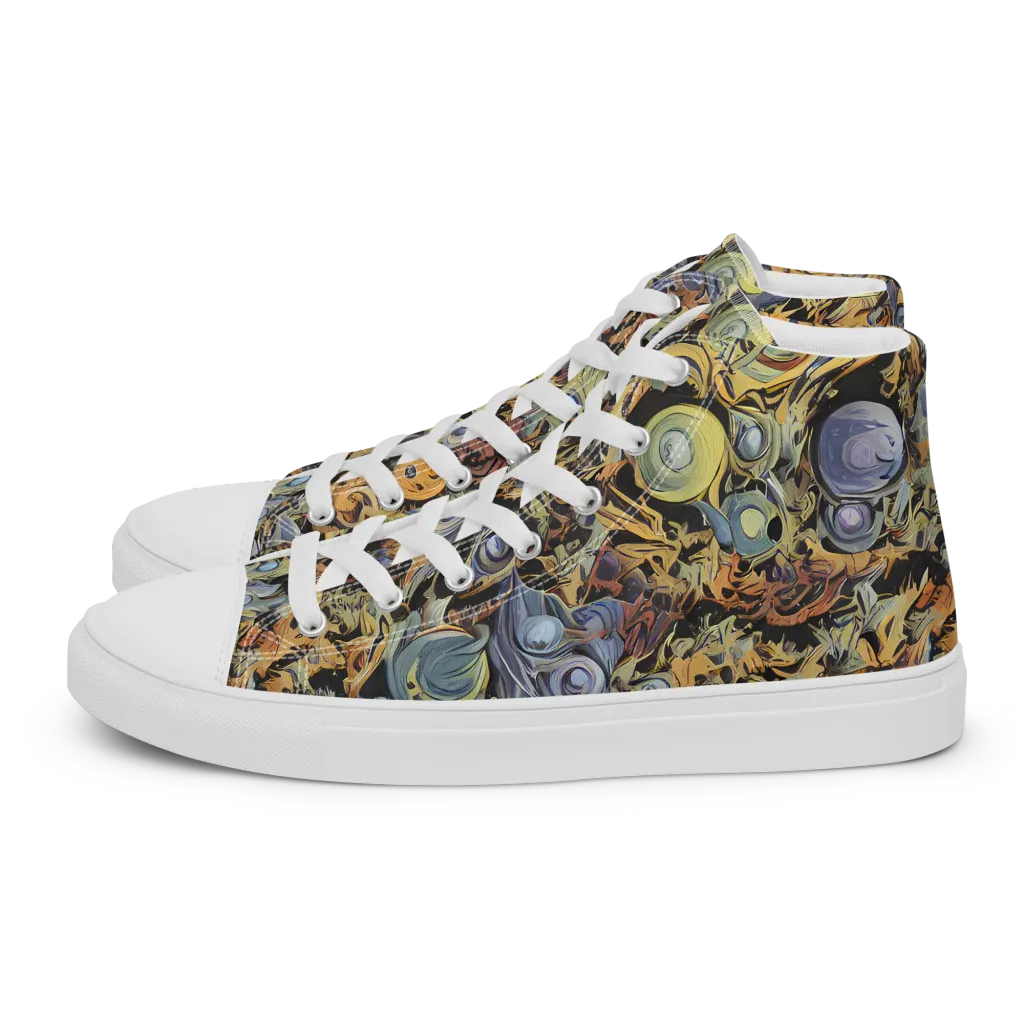 Mineral Maelstrom on Men's High Top Canvas Shoes — Left