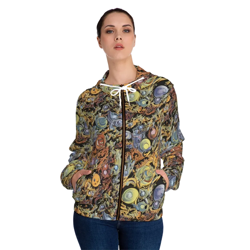Mineral Maelstrom on Women's Full-Zip Hoodie — Front On Person