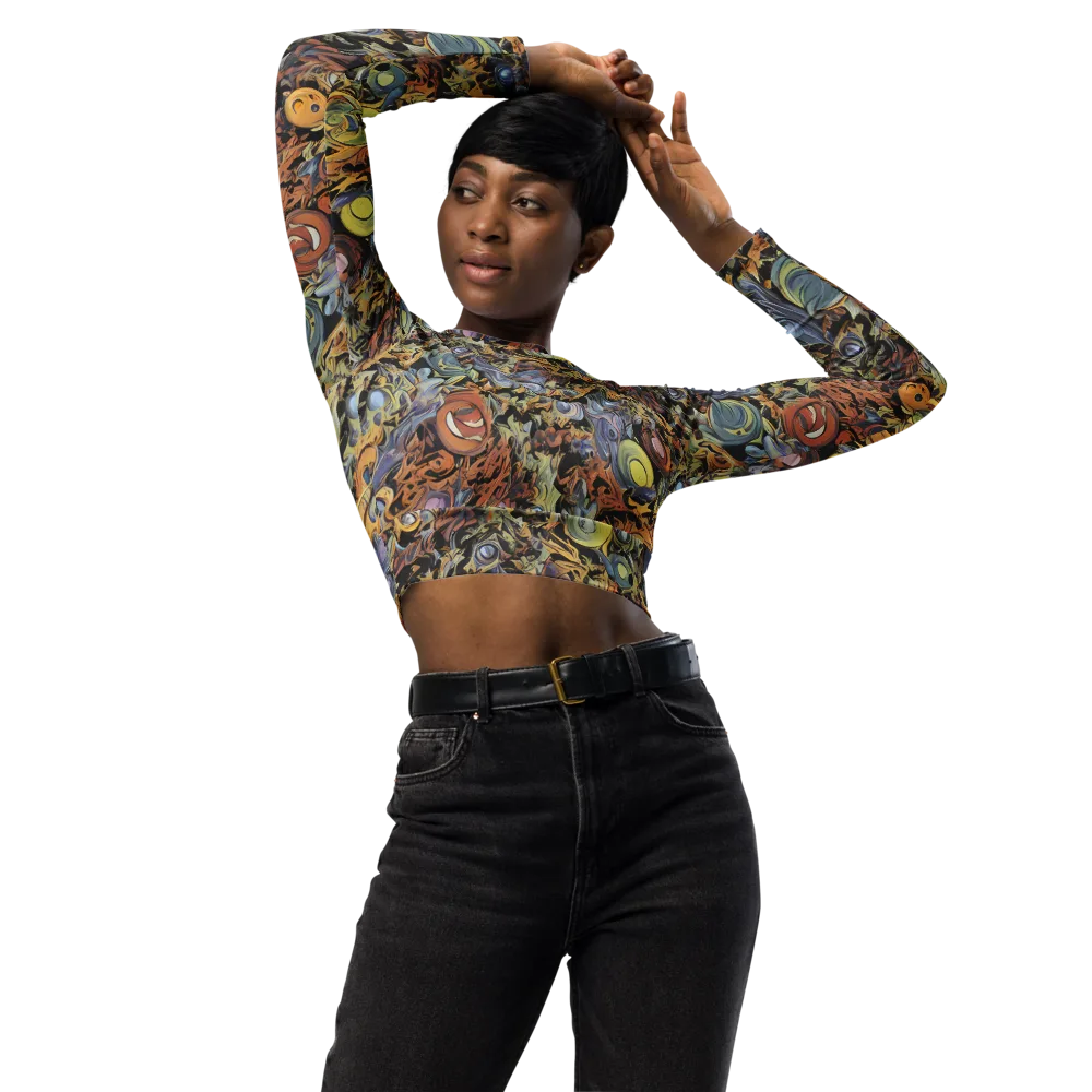 Mineral Maelstrom on Long Sleeve Crop Top — Front