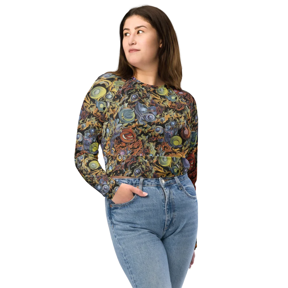 Mineral Maelstrom on Long Sleeve Crop Top — Front