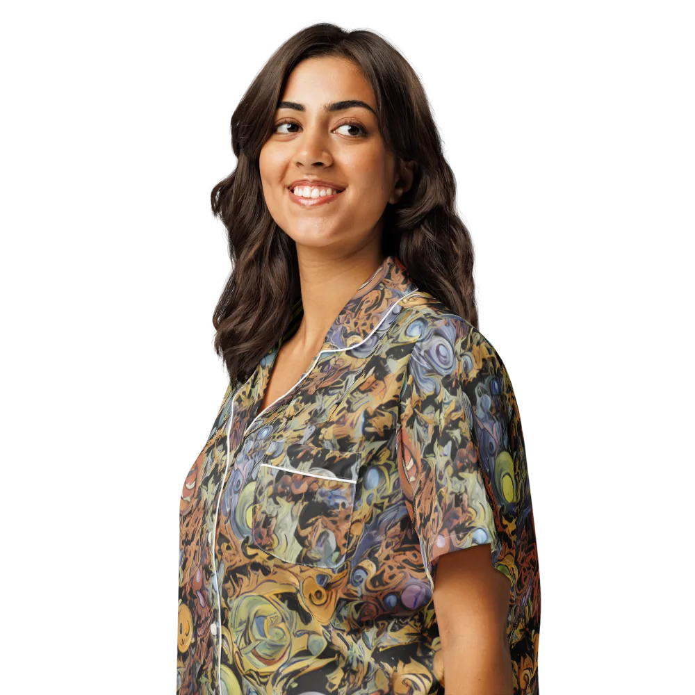 Mineral Maelstrom on Women's Short Sleeve Pajama Top — Left Front