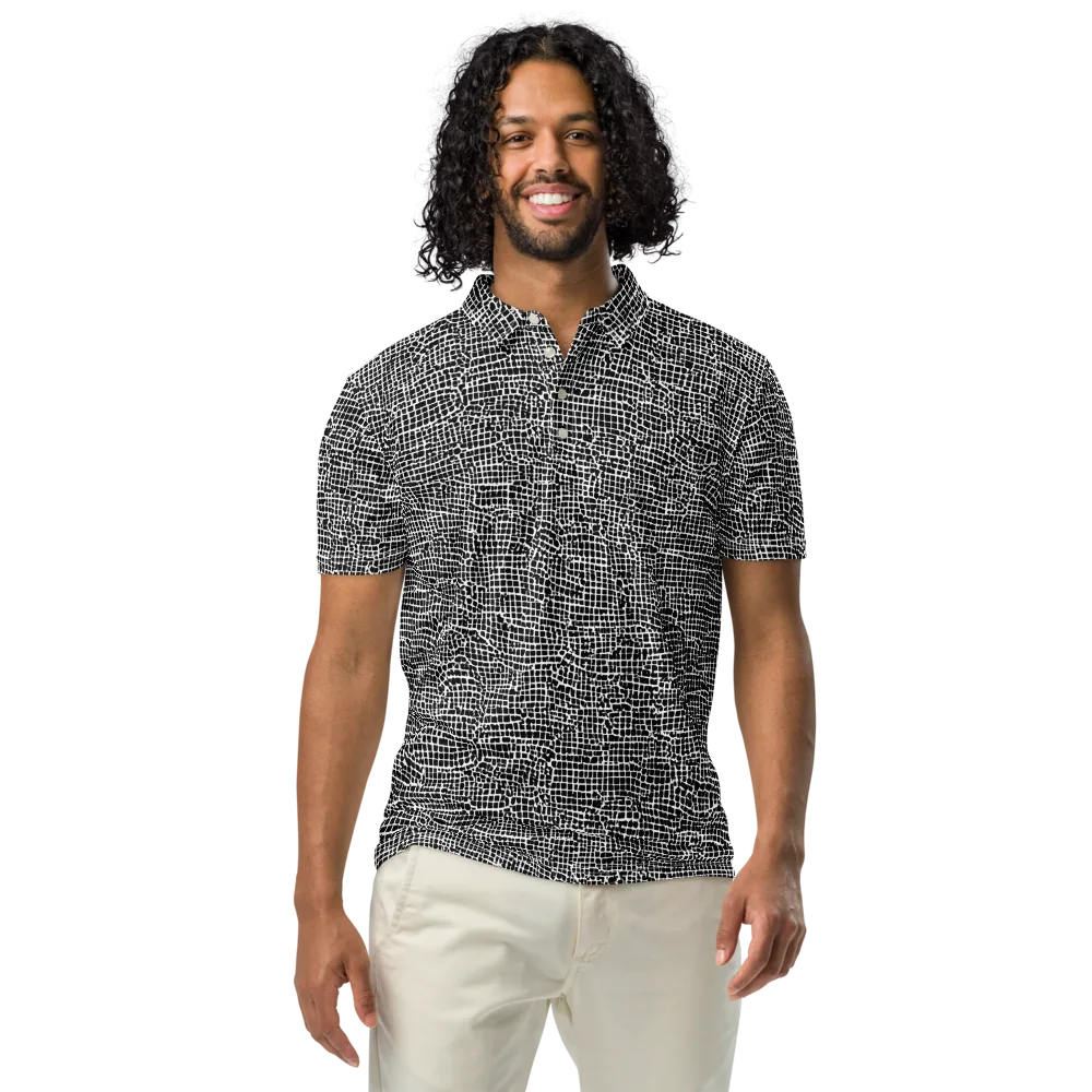 Gridstorm on Men's Slim Fit Polo Shirt — Front