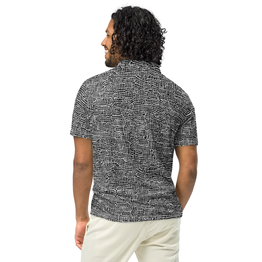 Gridstorm on Men's Slim Fit Polo Shirt — Back