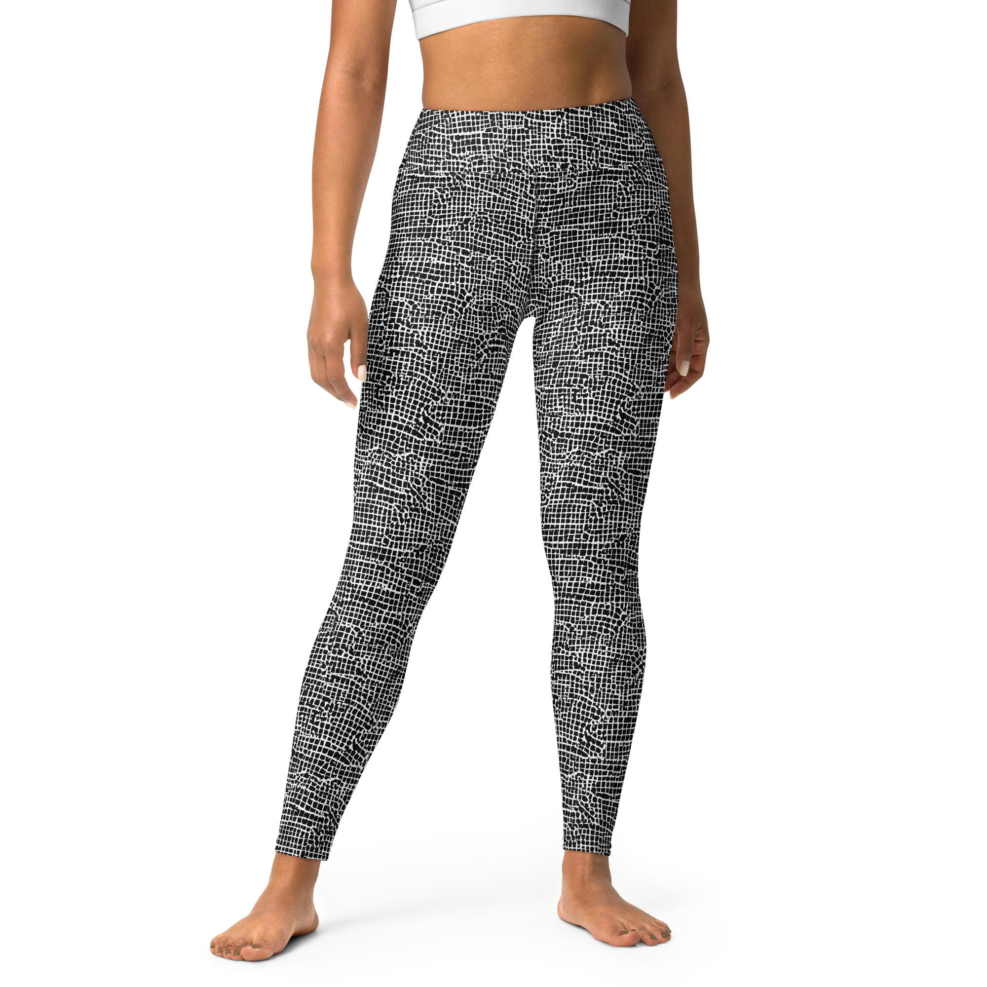 Gridstorm on Yoga Leggings — Front