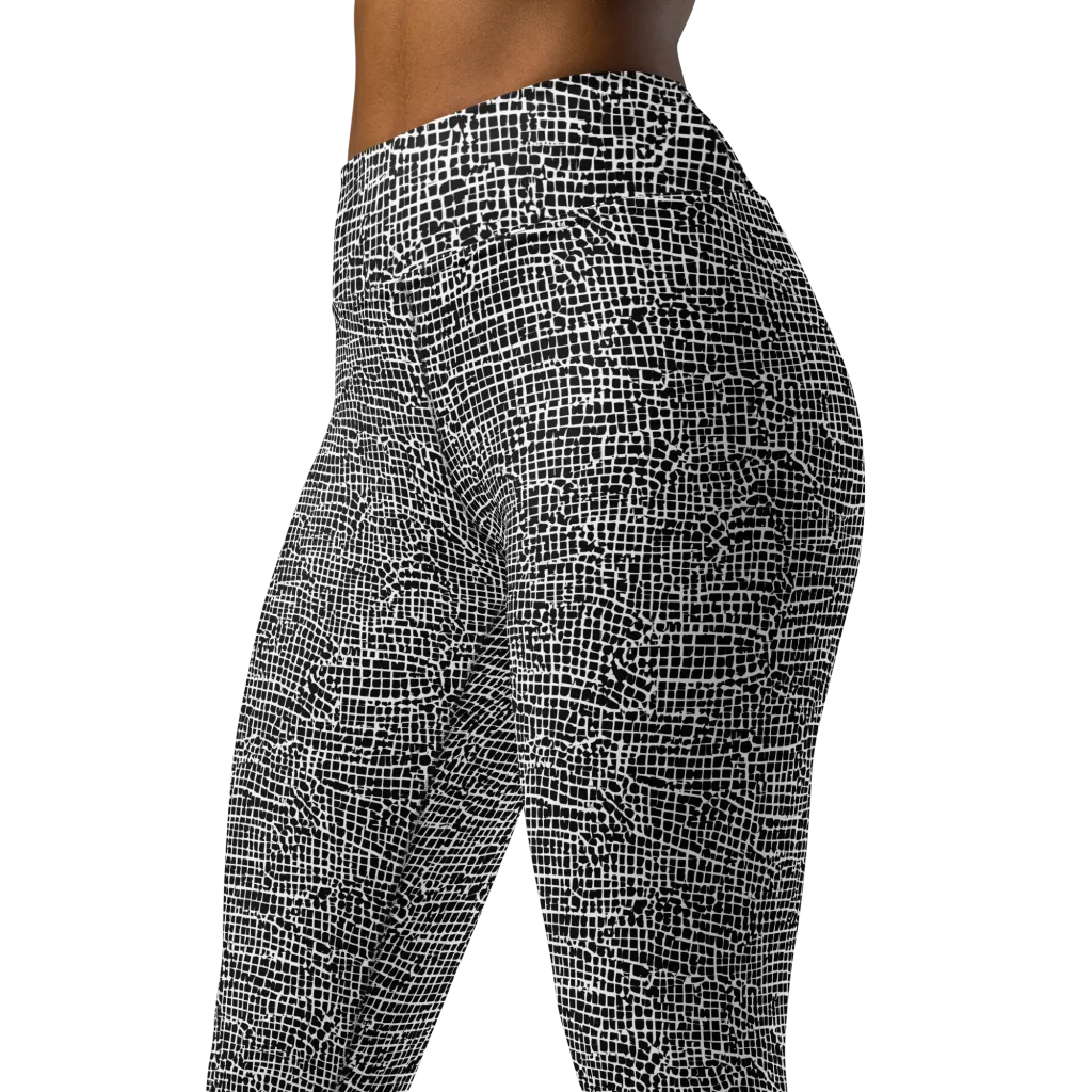 Gridstorm on Yoga Leggings — Left Front