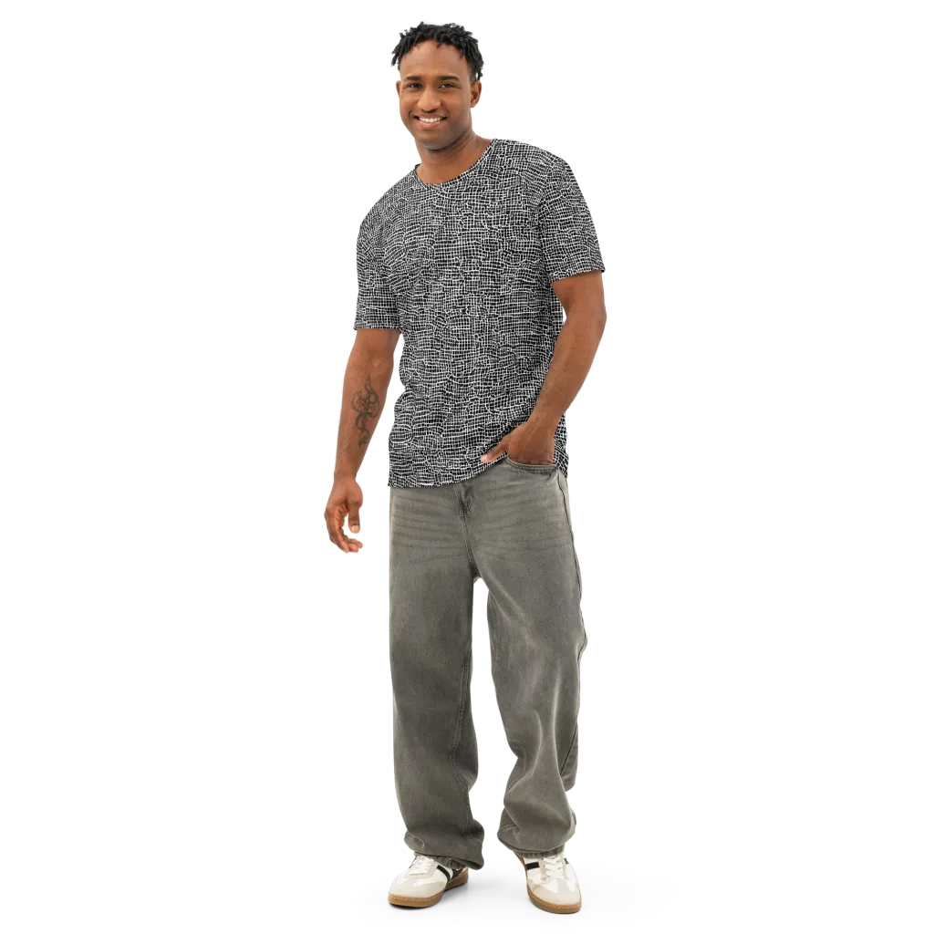 Gridstorm on Men's Cotton Crew Neck T-Shirt — Front