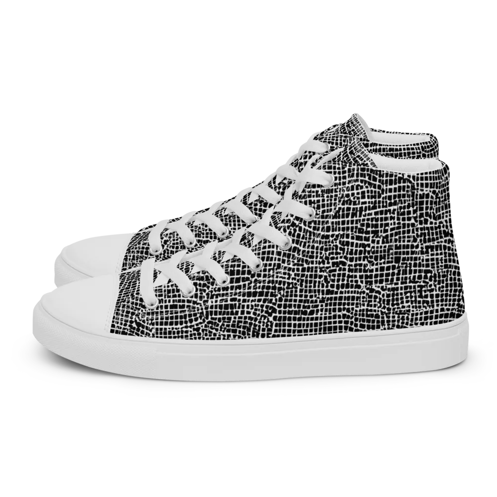 Gridstorm on Men's High Top Canvas Shoes — Left