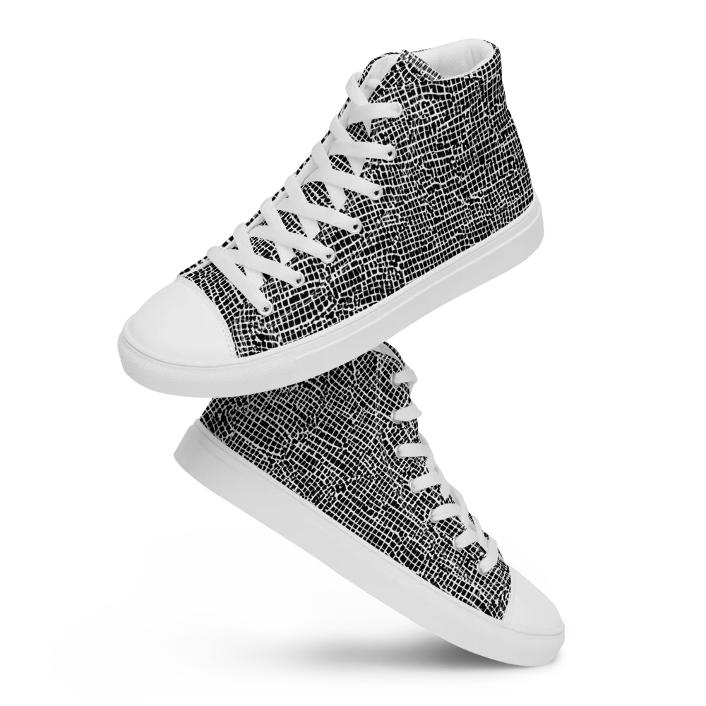 Gridstorm on Men's High Top Canvas Shoes — Front