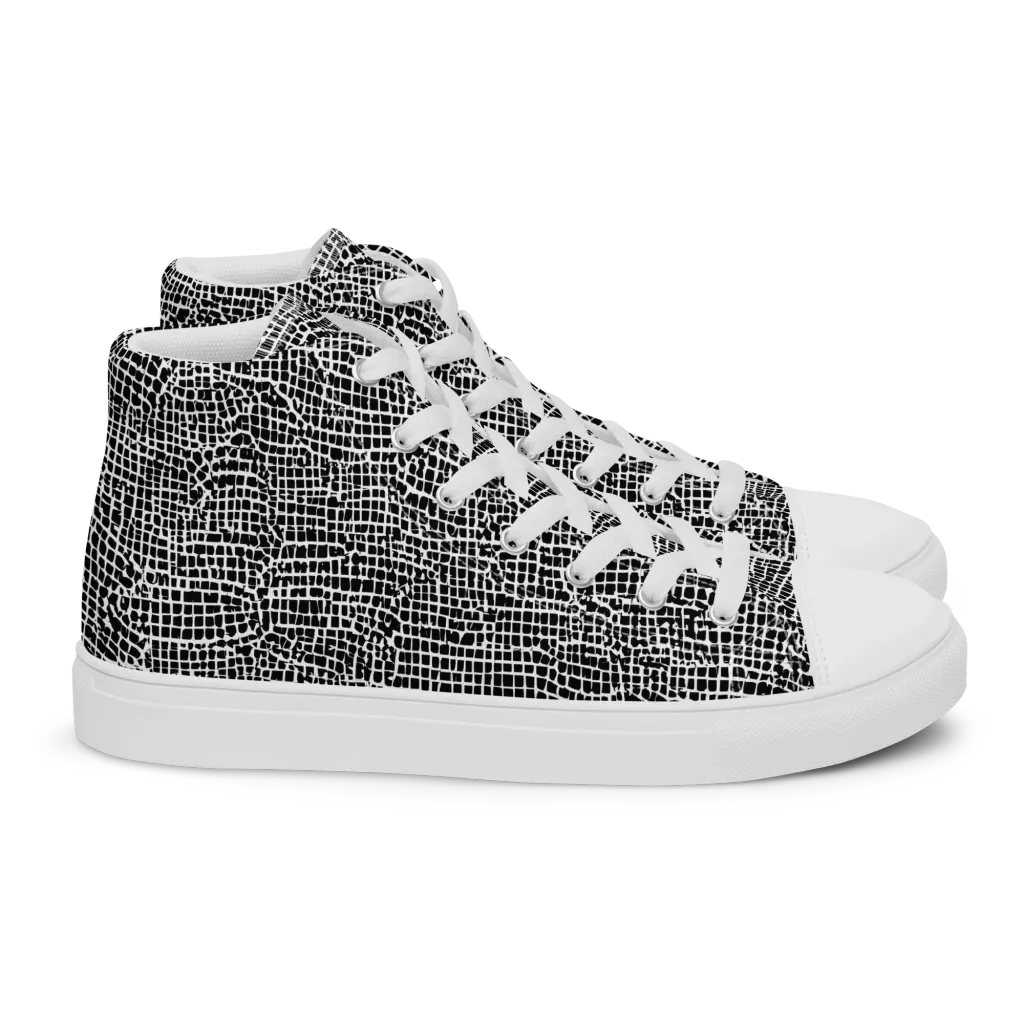 Gridstorm on Women's High Top Canvas Shoes — Right