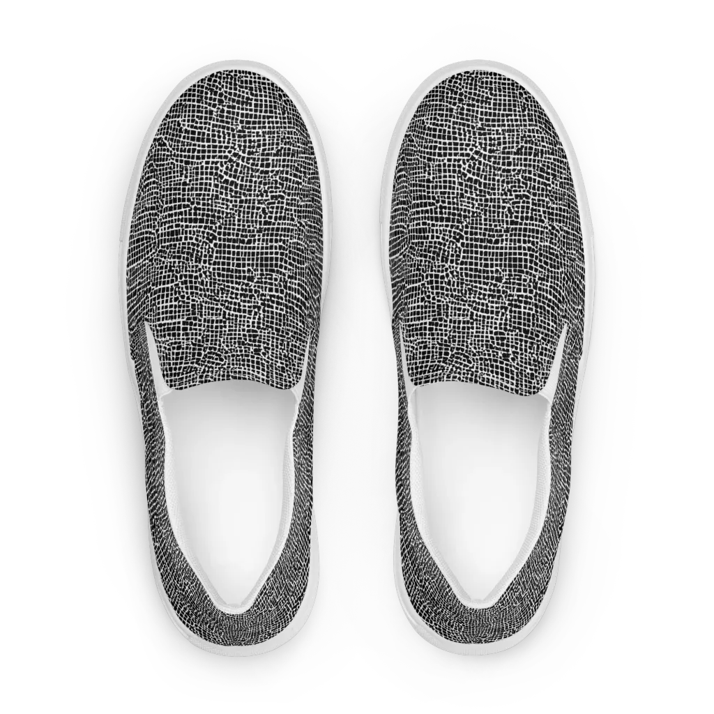 Gridstorm on Men's Slip-On Canvas Shoes — Front