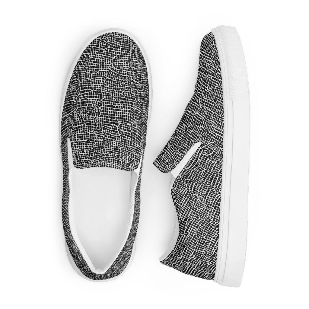 Gridstorm on Men's Slip-On Canvas Shoes — Front