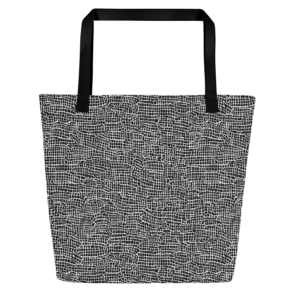 Gridstorm on Large Tote Bag W/ Pocket — Front