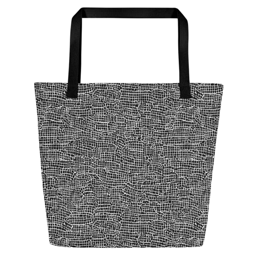 Gridstorm on a Large Tote Bag W/ Pocket