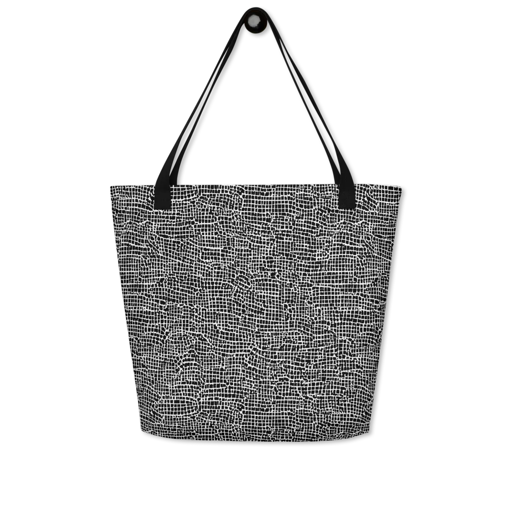 Gridstorm on Large Tote Bag W/ Pocket — Front