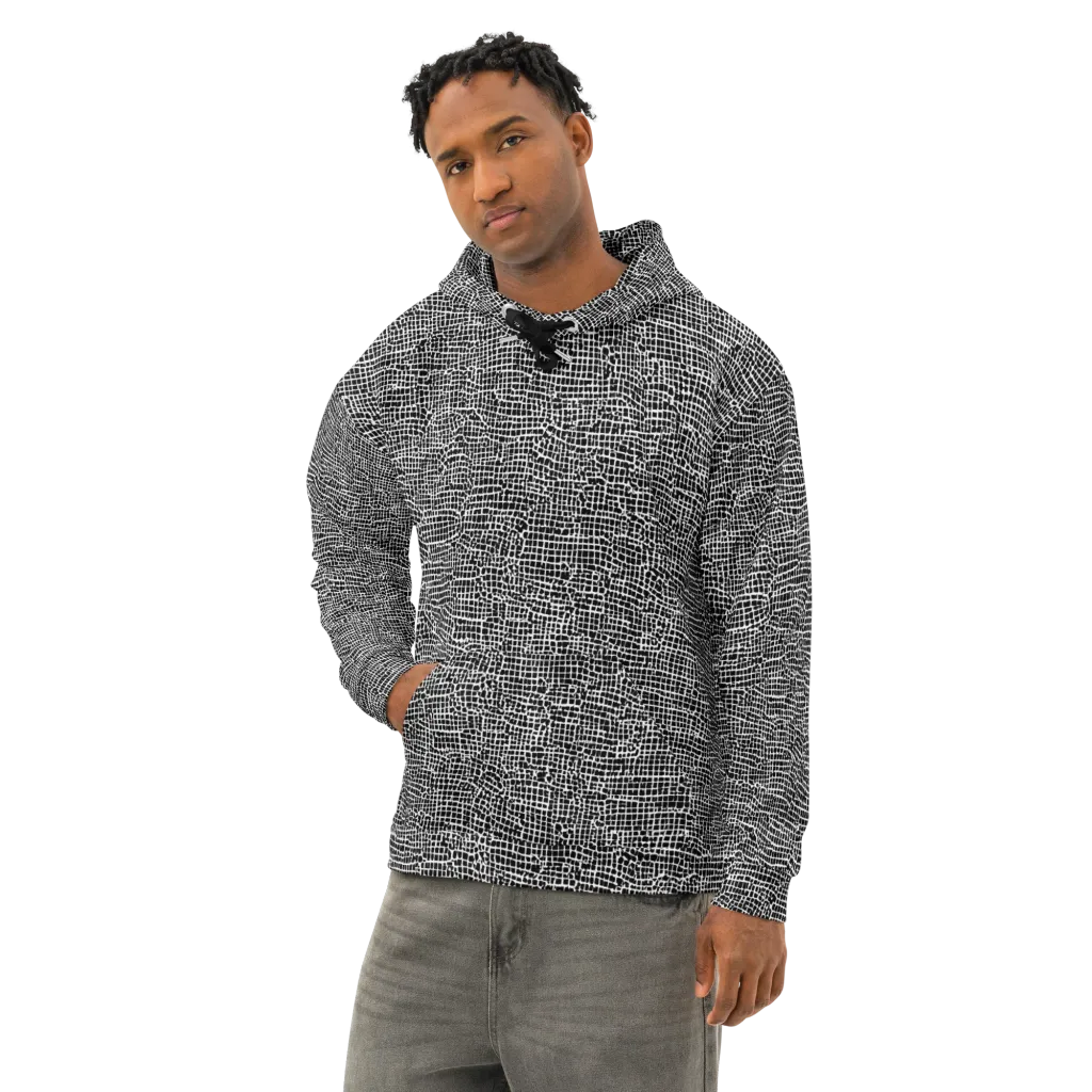 Gridstorm on Cotton Hoodie — Left Front
