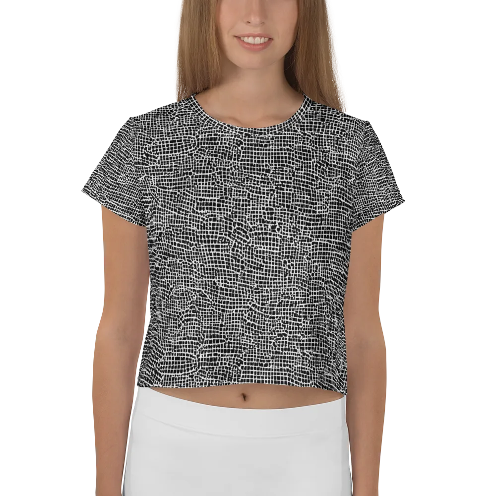 Gridstorm on Crop Tee — Front