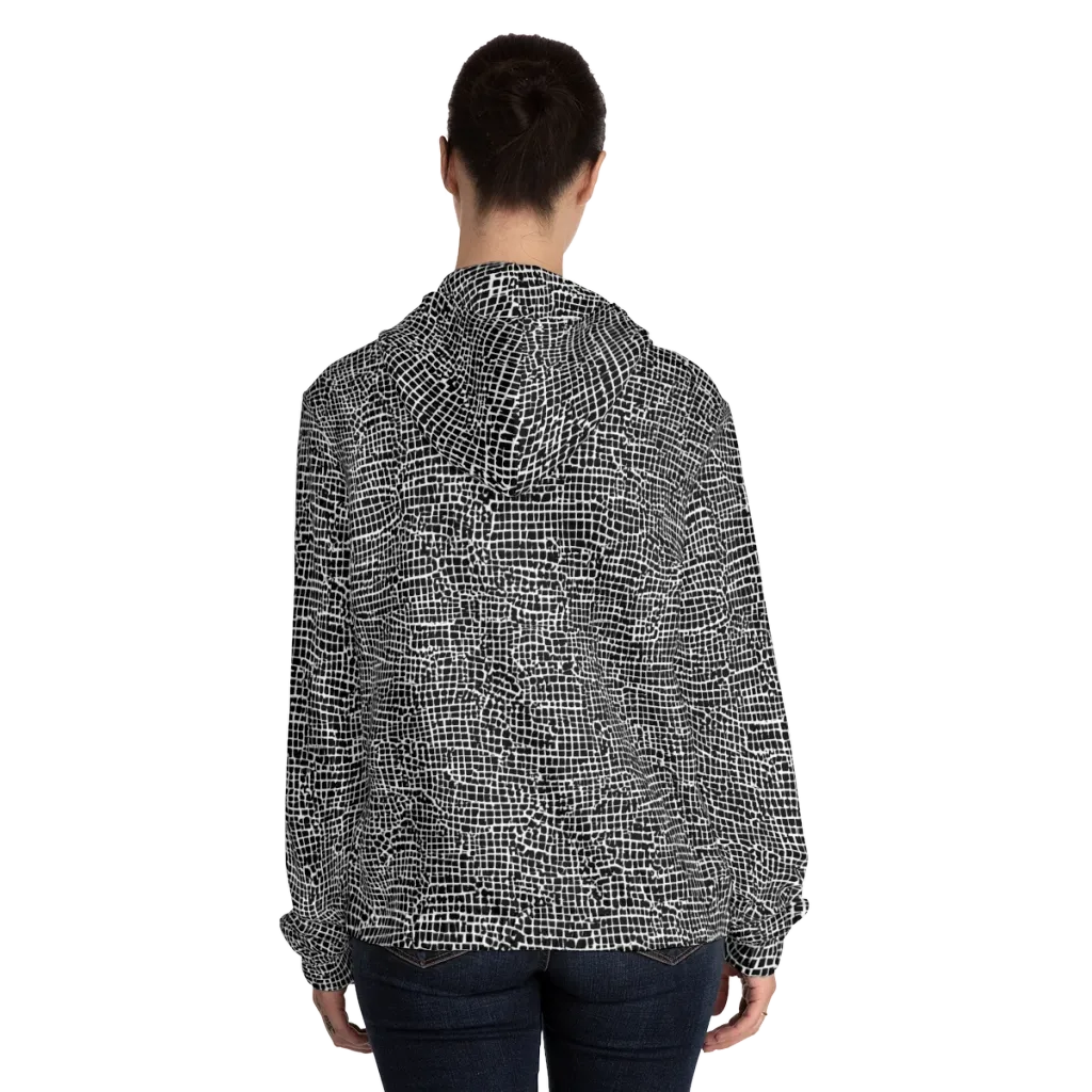 Gridstorm on Women's Full-Zip Hoodie — Back On Person
