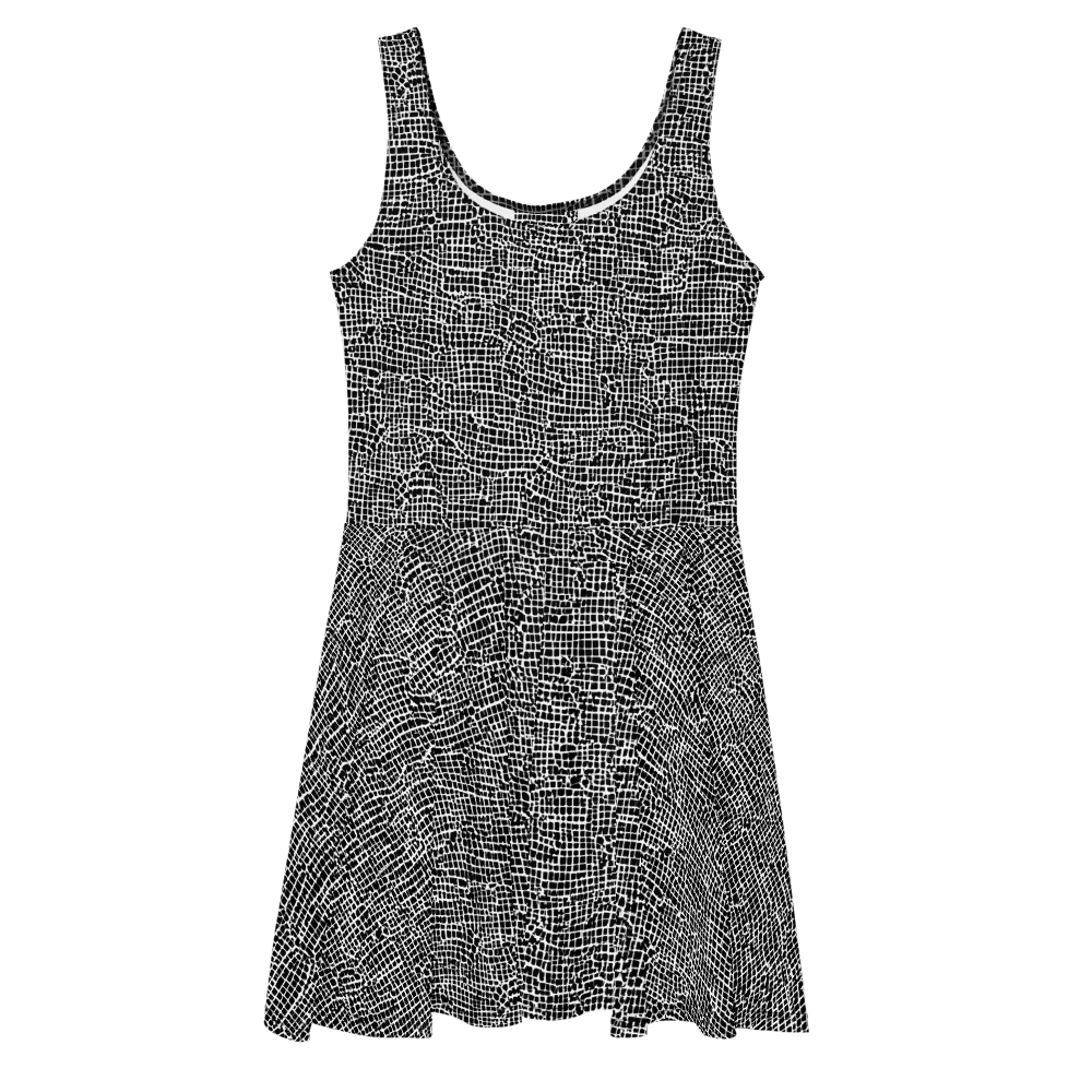 Gridstorm on Skater Dress — Front