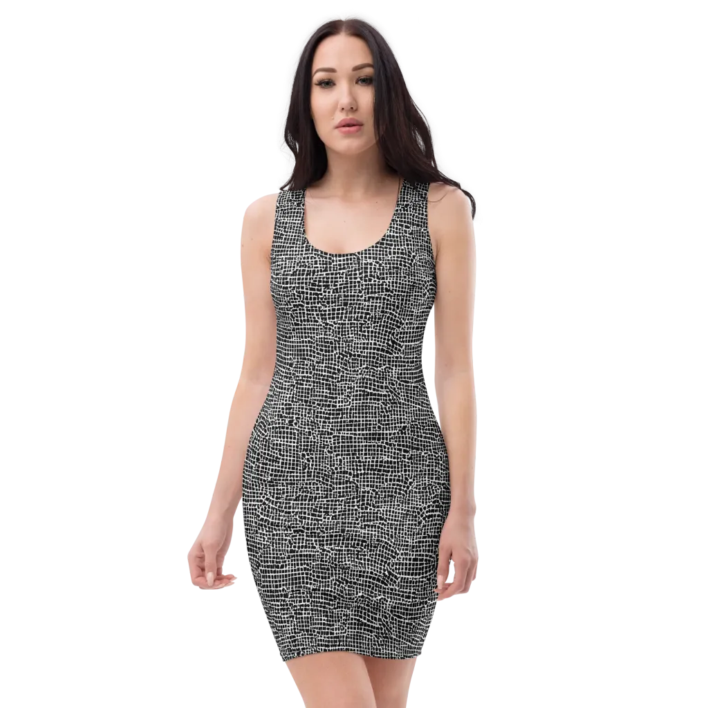 Gridstorm on Bodycon Dress — Front