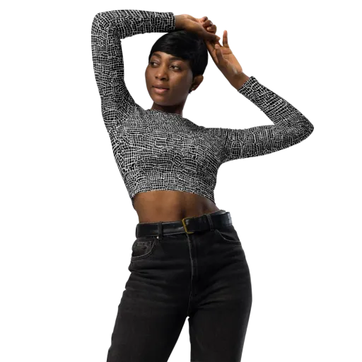 Gridstorm on a Long Sleeve Crop Top
