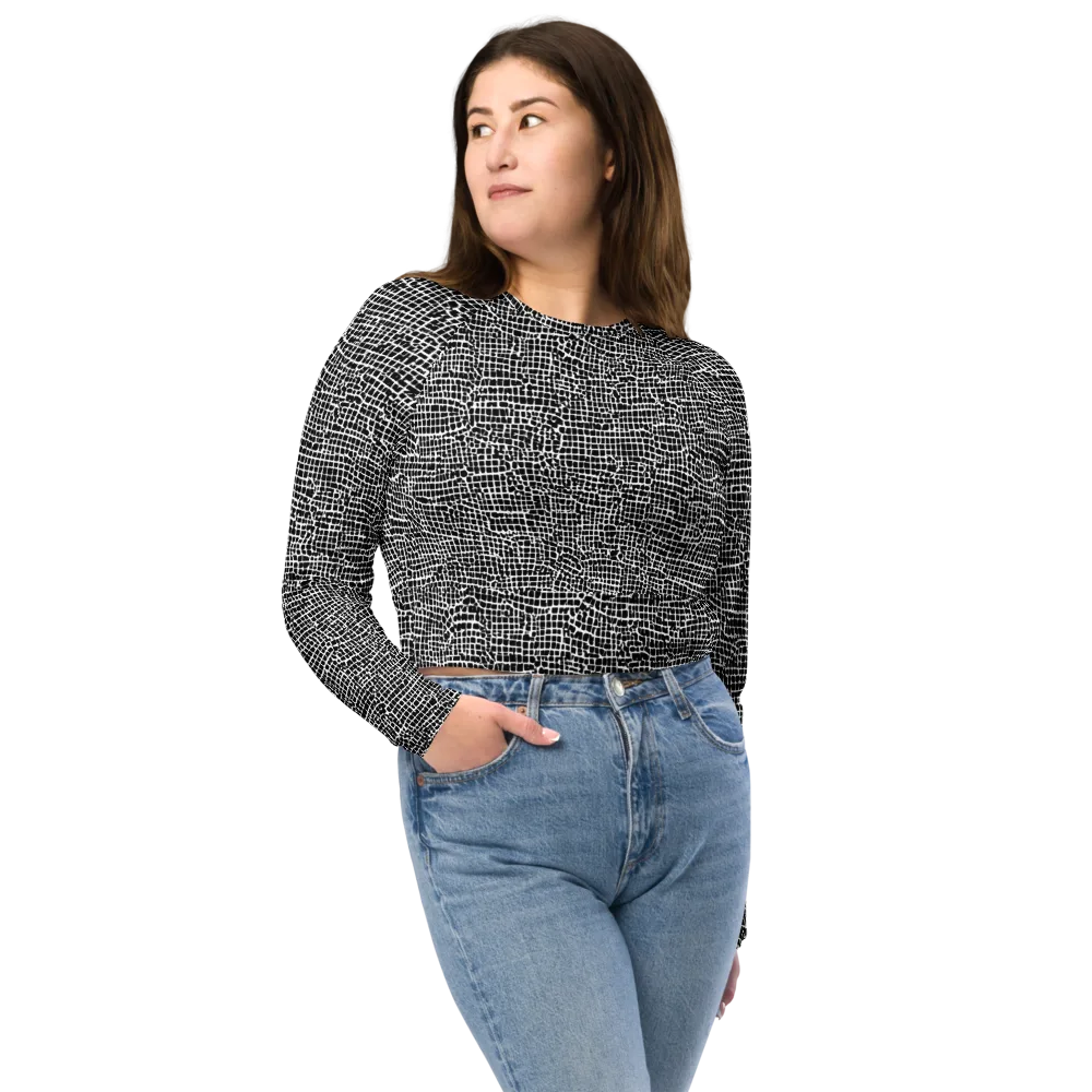 Gridstorm on Long Sleeve Crop Top — Front