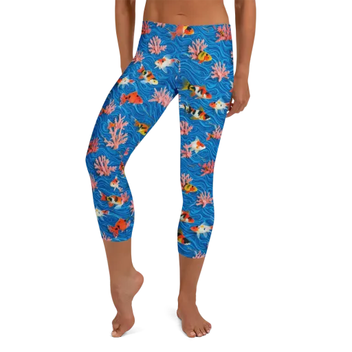Neon Reef on a Capri Leggings