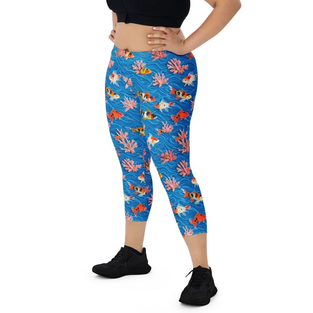 Neon Reef on Capri Leggings — Front