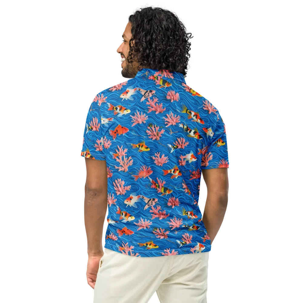 Neon Reef on Men's Slim Fit Polo Shirt — Back