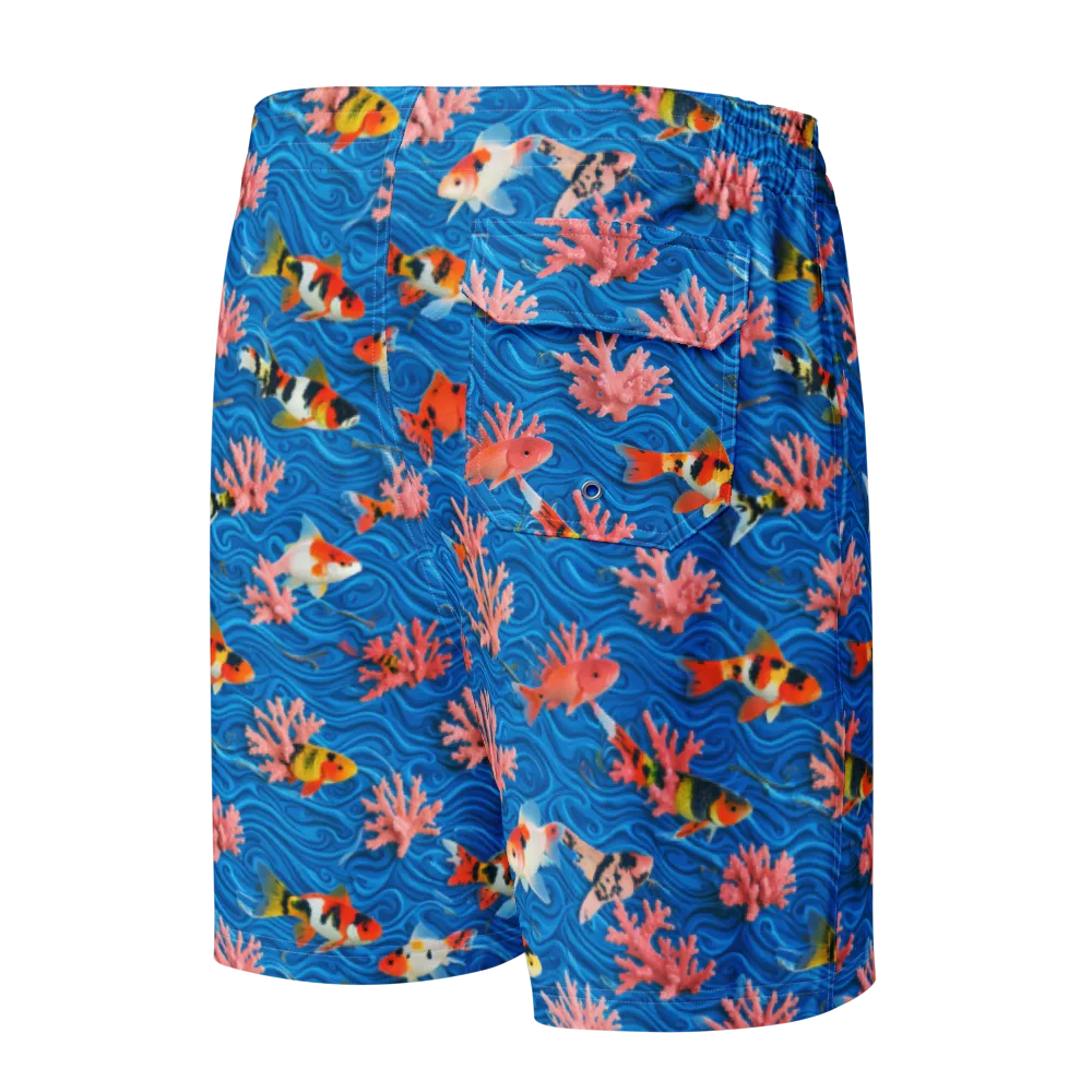 Neon Reef on Men's Board Shorts — Back