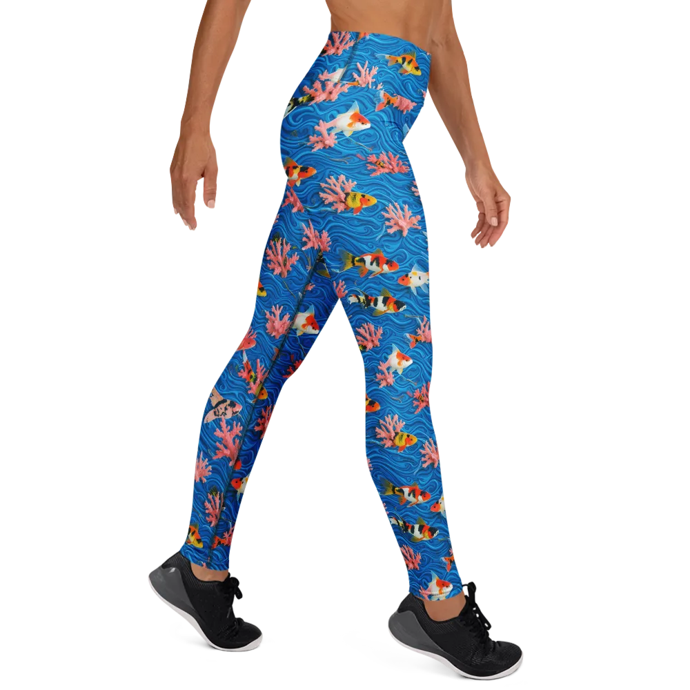 Neon Reef on Yoga Leggings — Right