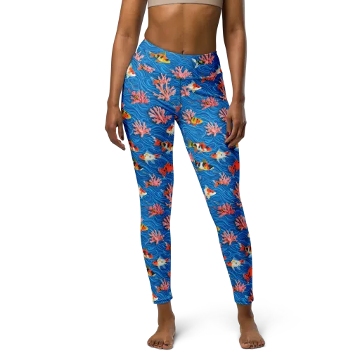 Neon Reef on a Yoga Leggings