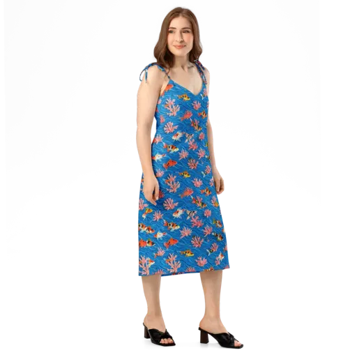 Neon Reef on a Slip Dress