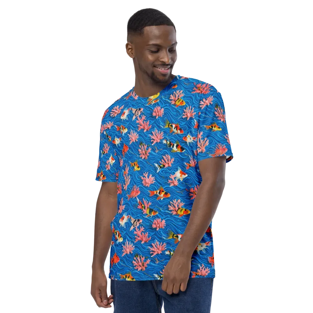 Neon Reef on Men's Crew Neck T-Shirt — Left