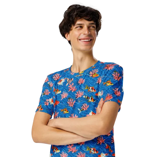 Neon Reef on a Men's Crew Neck T-Shirt