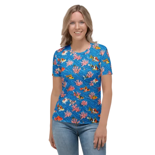 Neon Reef on a Women's Crew Neck T-Shirt