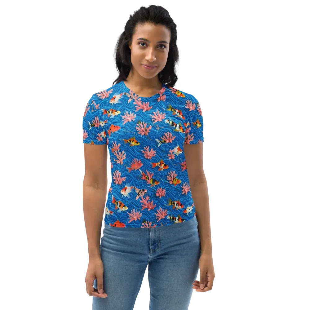 Neon Reef on Women's Crew Neck T-Shirt — Front