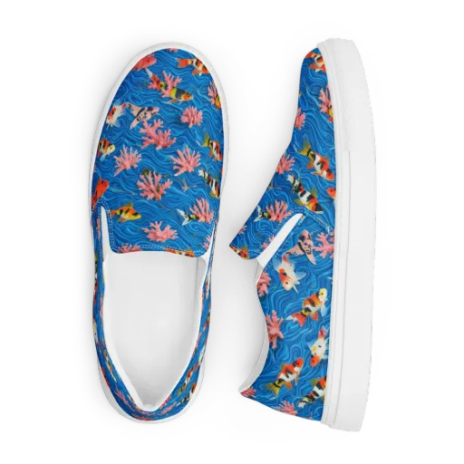 Neon Reef on a Men's Slip-On Canvas Shoes