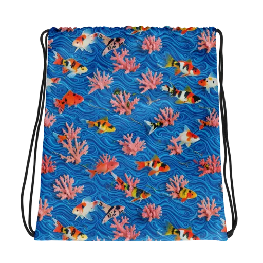 Neon Reef on a Drawstring Bag